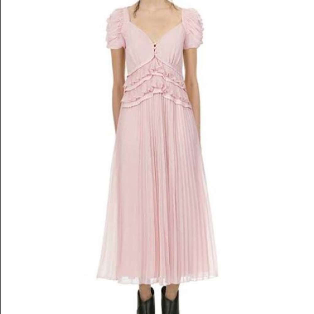 Self-Portrait Pink Chiffon Dress